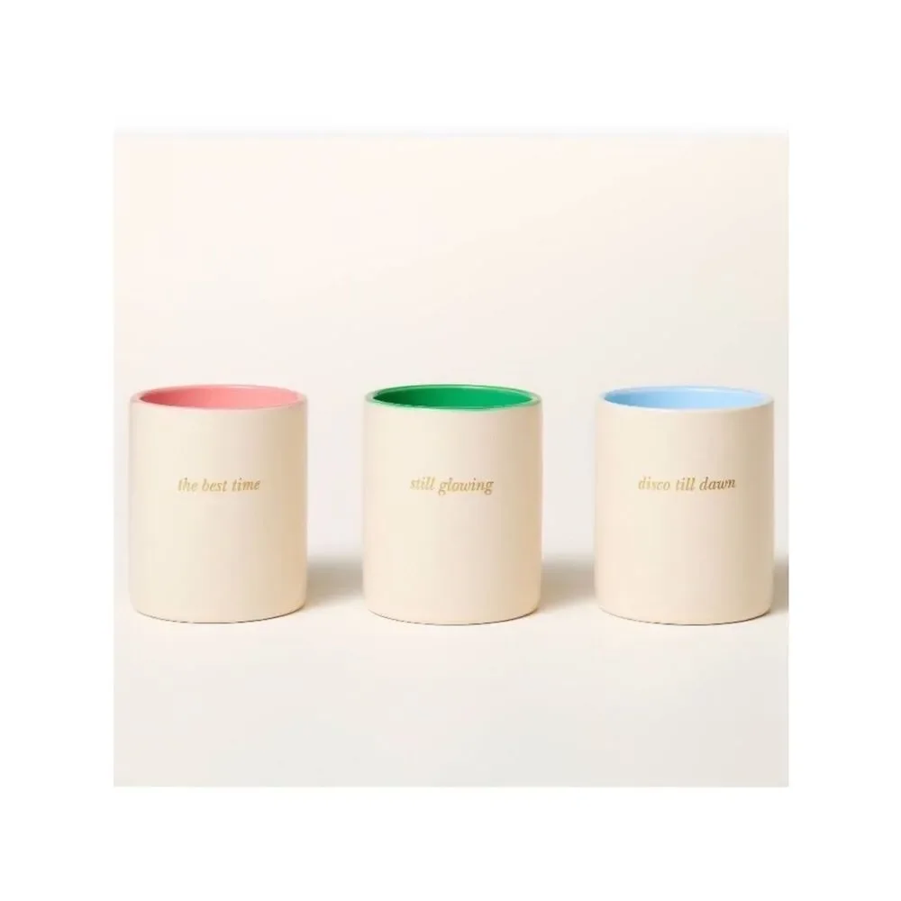 kate spade x Target Cream Multi 3 Count Ceramic Indoor Jar Candle Gift Set